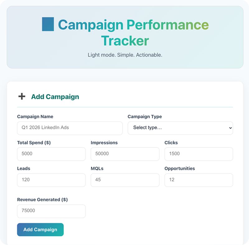 Free Campaign Performance Tracker - EN