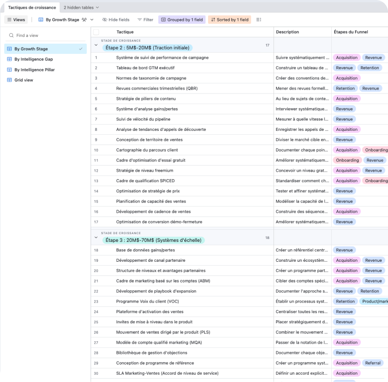 Free GTM initiatives framework - FR